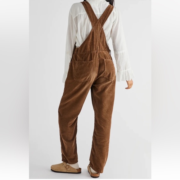 Free People Ziggy Cord Overalls Wild Mustang L We The Free - Picture 8 of 9